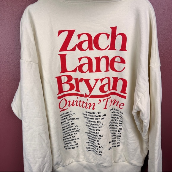 Zach Bryan Hoodie Mens Small Quittin' Time Tour Sweatshirt Band Pullover - Picture 4 of 6